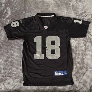 Reebok NFL Oakland Raiders Randy Moss #18 Jersey Youth Medium‎ Black Football